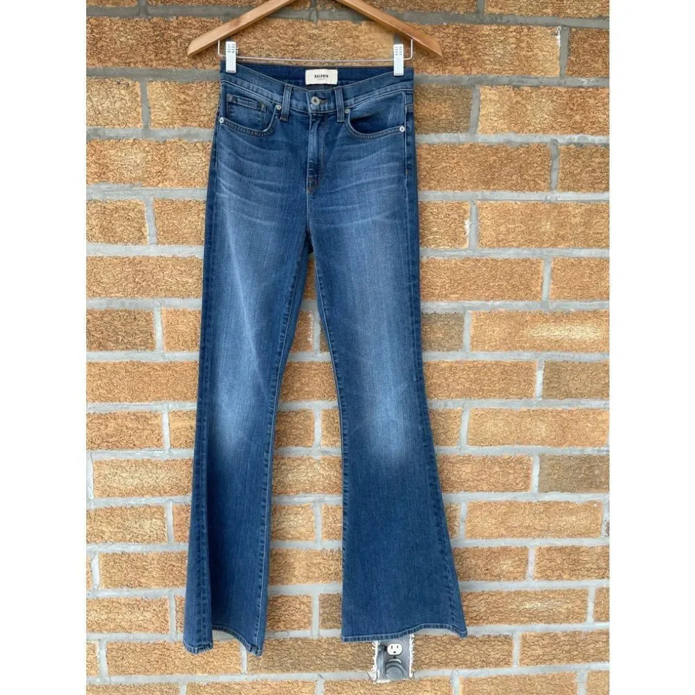 Baldwin denim willow mid-rise flare jeans 26